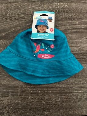 Sun Smart Kids' Turquoise Bucket Hat with Crab Graphic